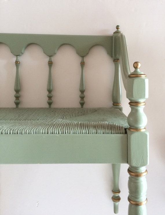 Country French Bench Charming Lovely French Green Etsy