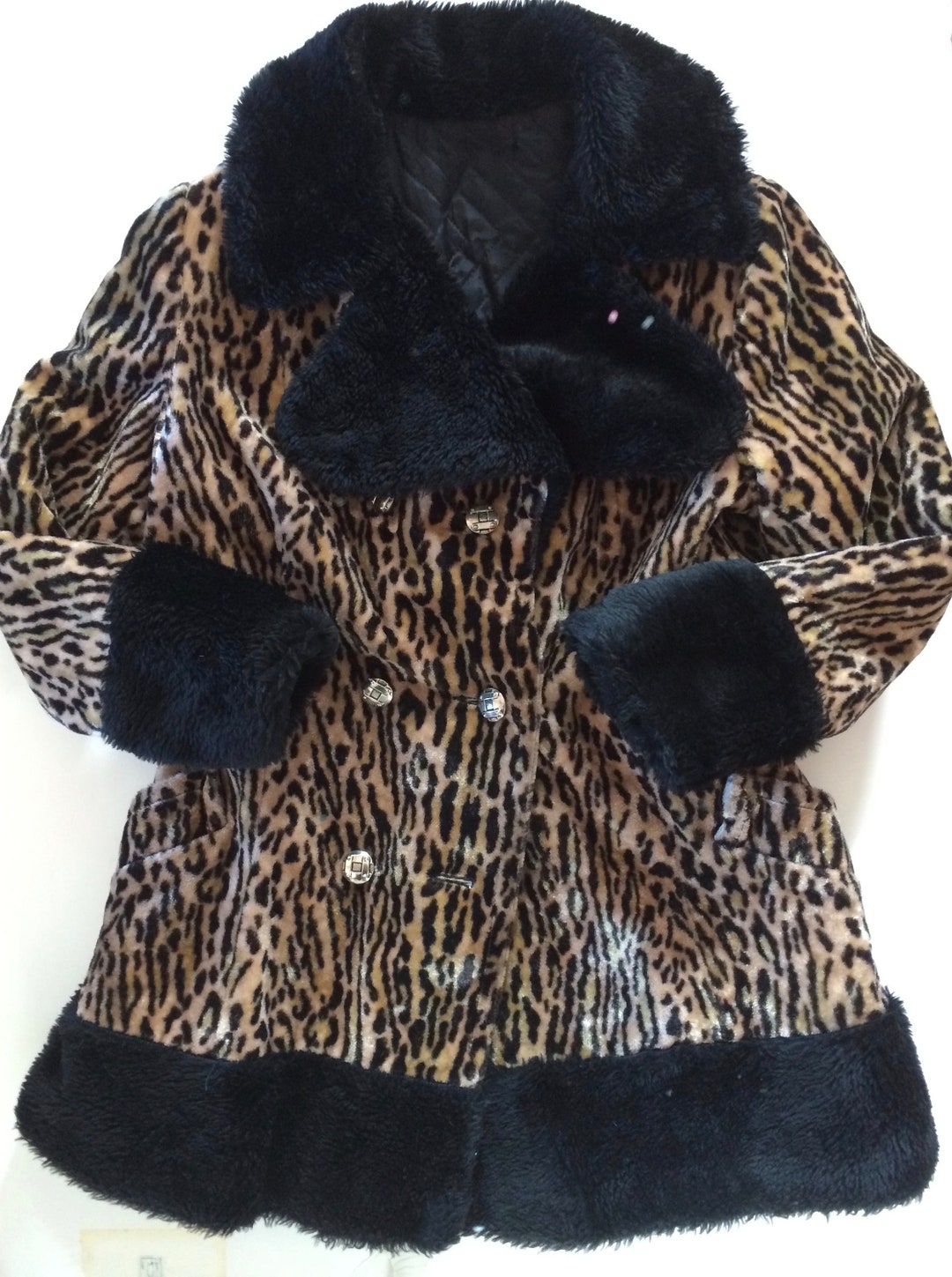 Vintage Leopard Coat - Love This Mod Coat! Yummy Soft Black