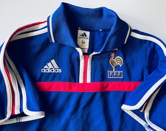 Vintage France Soccer Jersey - Adidas - Athletic World Cup Futbol Jersey - French National Team