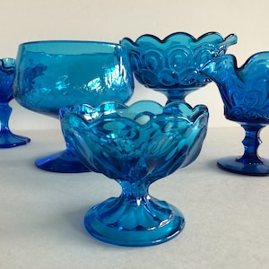 Footed Glass Bowl- Amazing Blue - Vases! - Simply Lovely - Priced Per - Lovely Shower or Bridal Centerpiece - Flowers