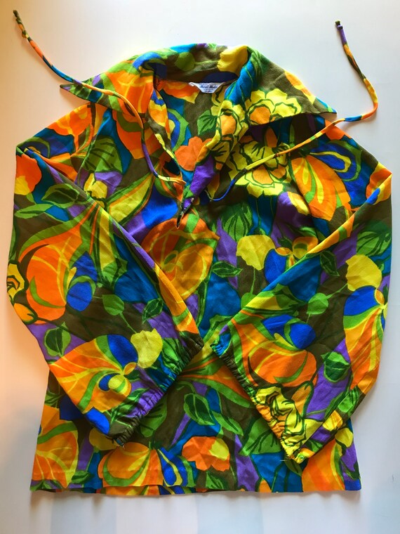 1970s Psychedelic Shirt - Abstract Print w Pucci … - image 2