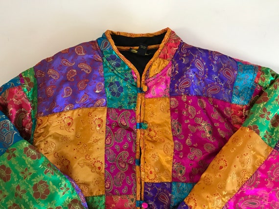 Vintage India Patchwork Quilt Jacket - Amazing! -… - image 4