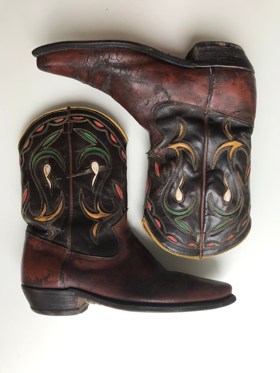 Texas Cowboy Boots in Chestnut & Chocolate Brown-