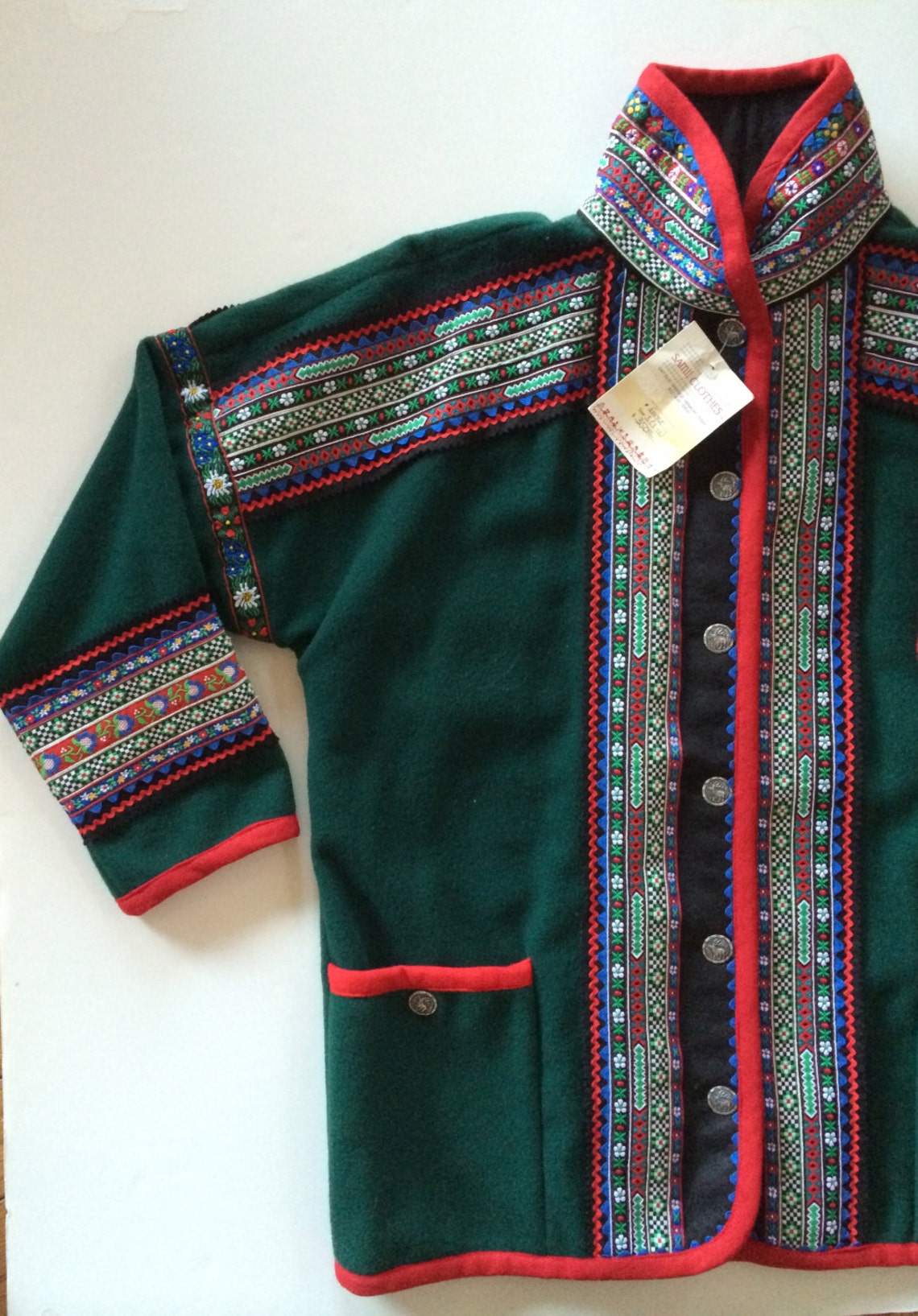 Scandinavian Ethnic Coat Saami Folk Art w Decorative Folk | Etsy