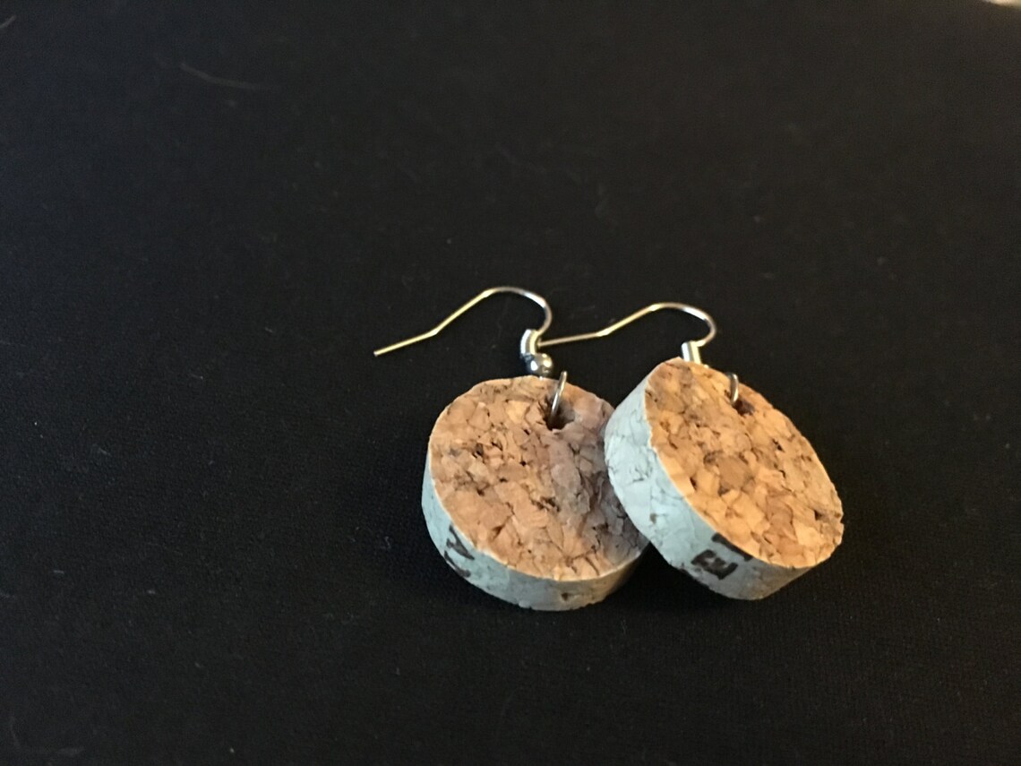 Cork Earrings Dangle and Drop Everyday Wear Cork Crafts Etsy