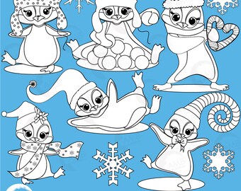 penguin outlines etsy