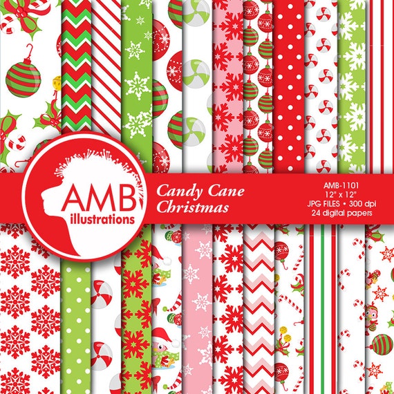 Traditional Christmas digital paper, Holiday Backgrounds, Scrapbooking, comm-use, digital clipart, instant download, AMB-1101 Il_570xn