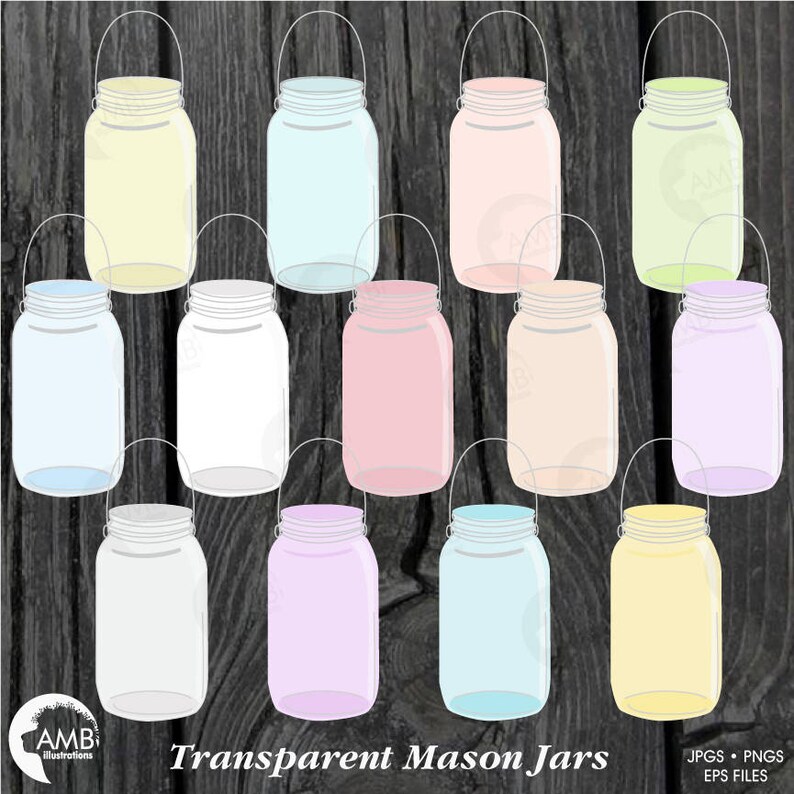 Mason Jar clipart commercial use vector graphics digital | Etsy