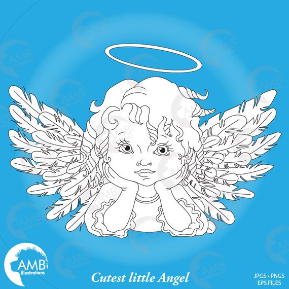 Download Cute Christmas Angel Digital Stamps Christmas Digital Stamp Etsy PSD Mockup Templates