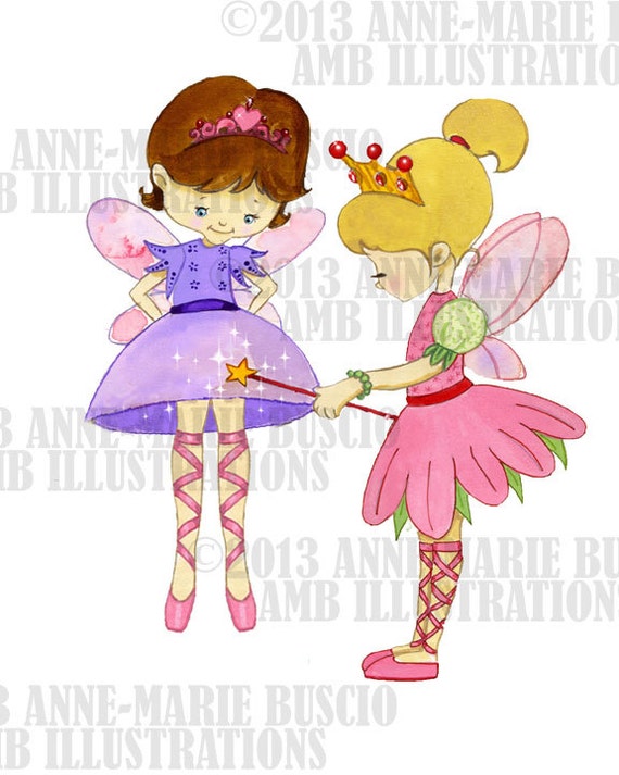 Fairies clipart, fairy illustration, kids illustration, Fairy princess, wall art images, instant download AMB-105 Il_570xn