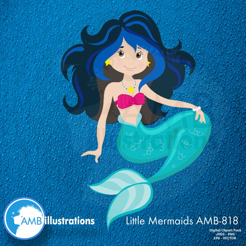 Download Mermaid clipart mermaid princess commercial use vector | Etsy