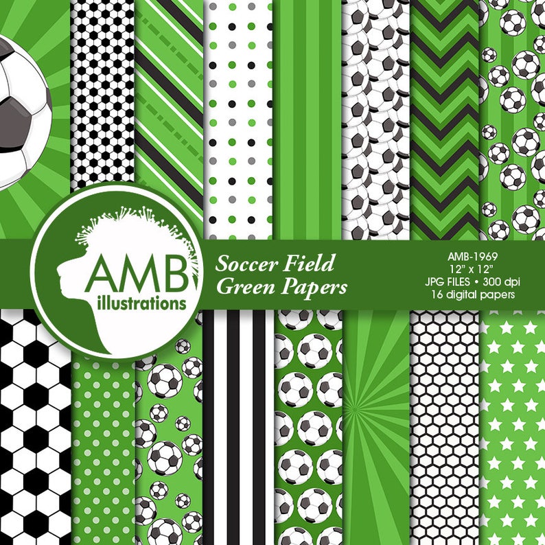 Sports Digital Paper Soccer Papers and Backgrounds Football Etsy