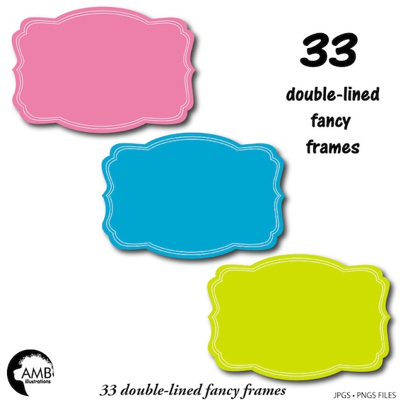 Frames Clipart Pantone Colors Fancy Bright Colored Outline Frames Commercial Use AMB-1907 Transparent Frames Clipart