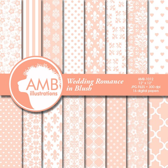 Floral Digital Papers, Shabby chic papers, Wedding Digital papers, Floral scrapbook papers, Digital Backgrounds, AMB-1012 Il_570xn
