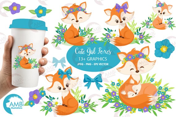 Download Fox Clipart Cute Foxes Clipart Fox Love Clipart Mother And Baby Fox Forest Creatures Forest Critters Commercial Use Amb 2450 By Ambillustrations Catch My Party