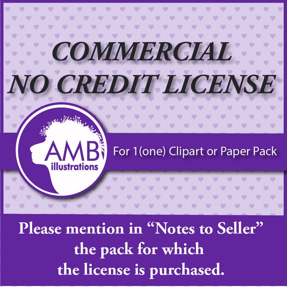 Commercial no credit license for clipart, vector graphics, digital papers, instant download AMB 001 Il_570xn