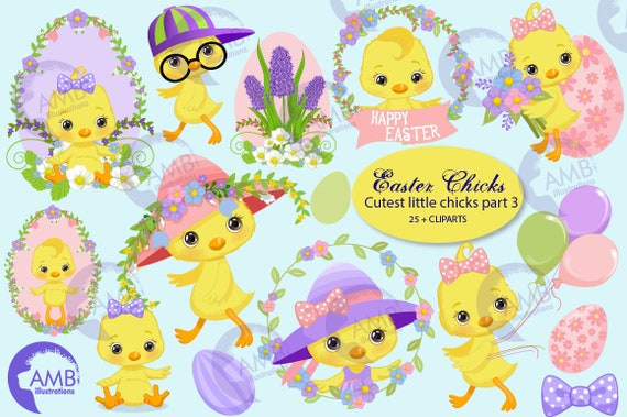 Easter Chicks Clipart, Part 3 Cute little chicks clipart, Instant Download, Commercial Use, AMB-2728 Il_570xn