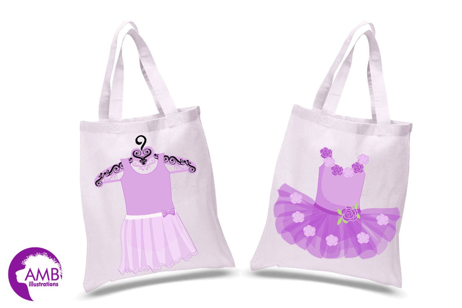 ballet clipart, ballerina clipart, ballerina tutus, lavender ballet costumes, for invites and scrapbooking, commercial use, amb-