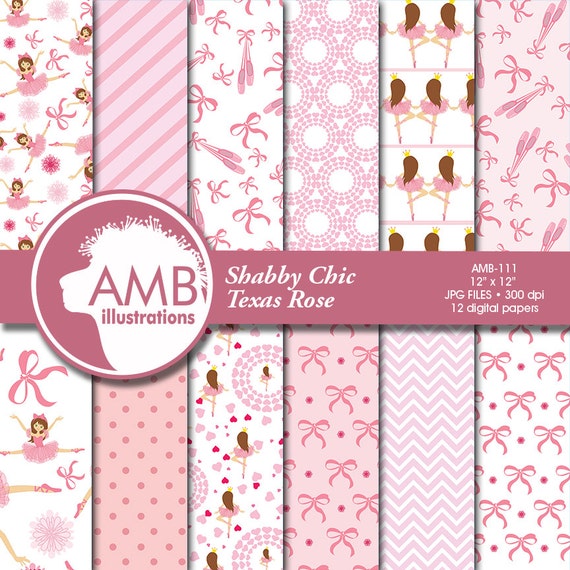 Ballerina scrapbook paper, Ballet scrapbooking paper, Ballet digital paper, commercial use, instant download, AMB-111 Il_570xn