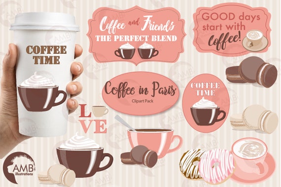 Coffee Clipart Coffee Time Clipart Coffee In Paris Clipart Etsy