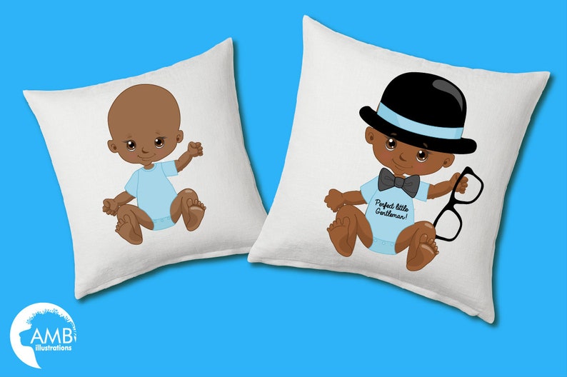 Baby boy clip art African American baby boy birthday clipart | Etsy
