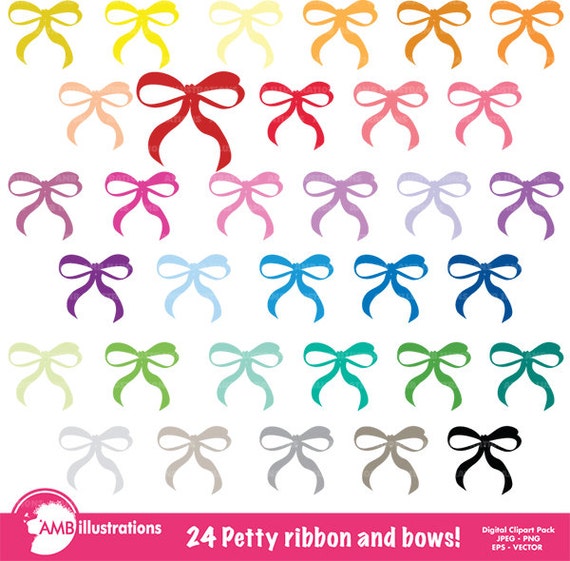 Bows clipart, ribbons clipart, Beautiful Bows clipart, commercial use, vector graphics, digital clip art, digital images, AMB-557 Il_570xn