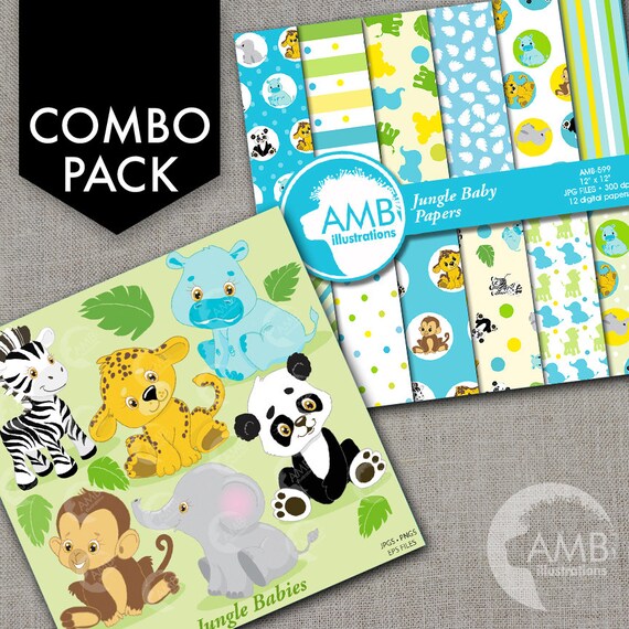 Combo Jungle Animals Clipart And Digital Papers Animal Babies Baby Animals Baby Shower Clipart Commercial License Amb 1692 By Ambillustrations Catch My Party Combo Jungle Animals Clipart And Digital Papers Animal Babies Baby Animals Baby Shower Clipart Commercial License Amb 1692 By Ambillustrations Catch My Party
