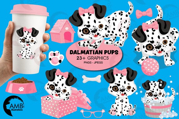 Puppy Dog Clipart, Dog clip art, Dalmatian puppy Clipart, Pet Clipart, Dog House, Dog Dish, Dog in Bath, Commercial Use, AMB-2843 Il_570xn