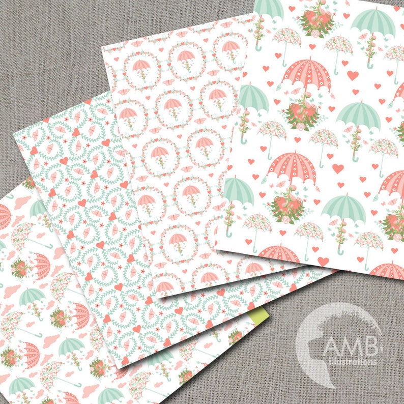 Shabby Chic Digital Papers Bridal Shower Papers Floral Etsy