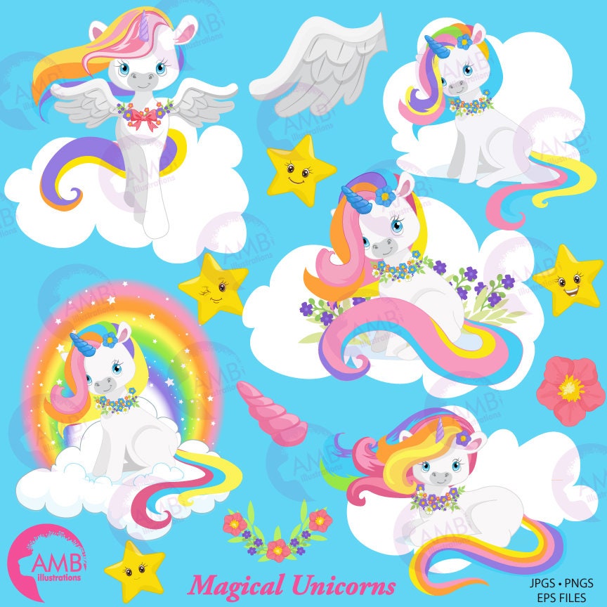 Unicorn clipart, Unicorn clip art, horse clipart, unicorn baby clip a…