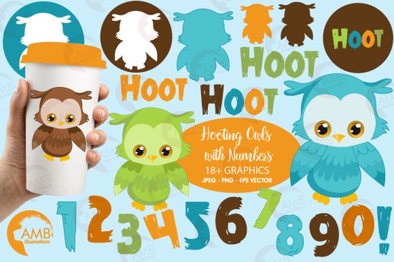 Owl clipart, CUTE Owl clipart, Birthday Party Clipart, Birthday Clipart, Owl party Clipart, Commercial Use, AMB-1941 Il_570xn