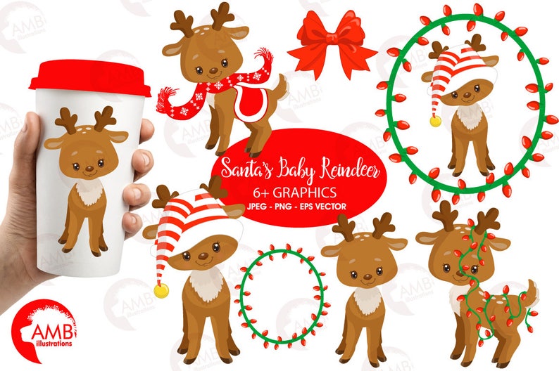 Immagini Renna Di Babbo Natale.Clipart Di Natale Clipart Di Renna Renna Di Babbo Natale Etsy