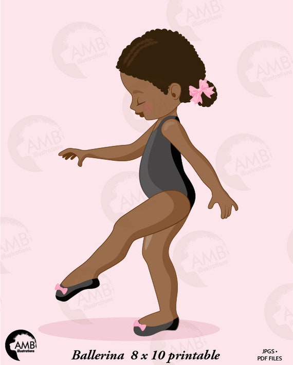 Dark skin ballerina printable, 8 x 10 ballerina printable, African American ballerina, ballet printable, instant download, AMB-2377-5 Il_570xn