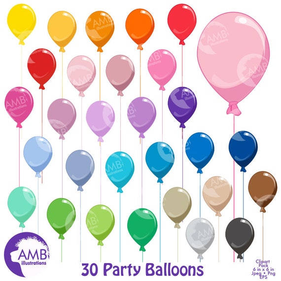 Balloon Clipart Birthday Clipart Party Balloons Birthday | Etsy