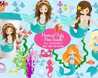 Mermaid clipart, commercial use, vector graphics, digital clip art, digital images, AMB-205