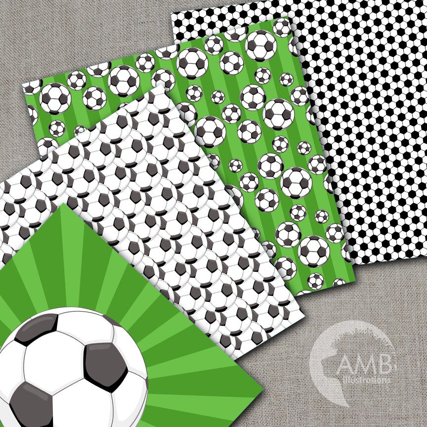 Sports Digital Paper Soccer Papers and Backgrounds Football Etsy