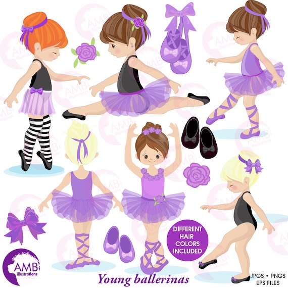 Ballerina clipart, Ballet clipart, Purple ballerina, Girls Dancing, Ballet Class, Ballerinas clipart, commercial use, AMB-1327 Il_570xn