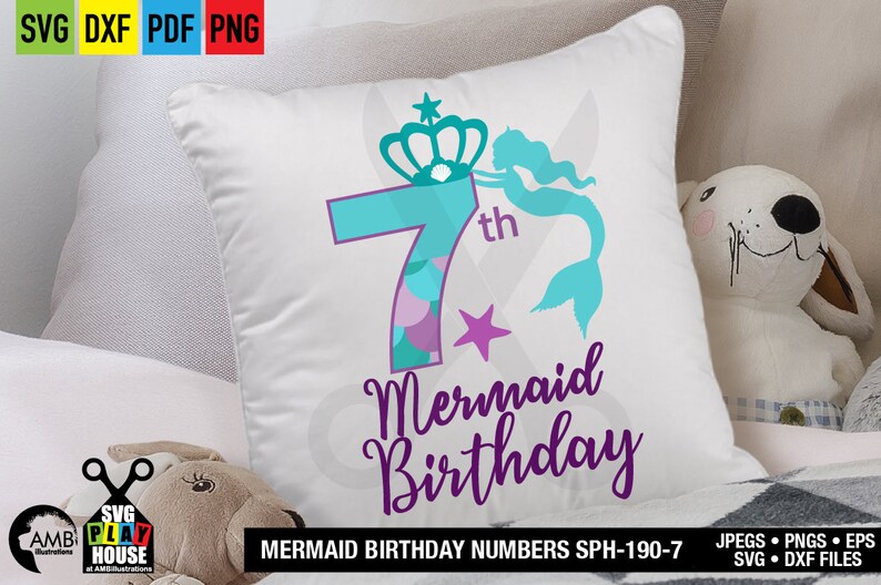 Mermaid Numbers Monogram Svg Commercial Use Happy Birthday Mermaid Numbers Svg Seventh Birthday Mermaid Birthday Numbers Sph 190 7 Clip Art Art Collectibles Deshpandefoundationindia Org