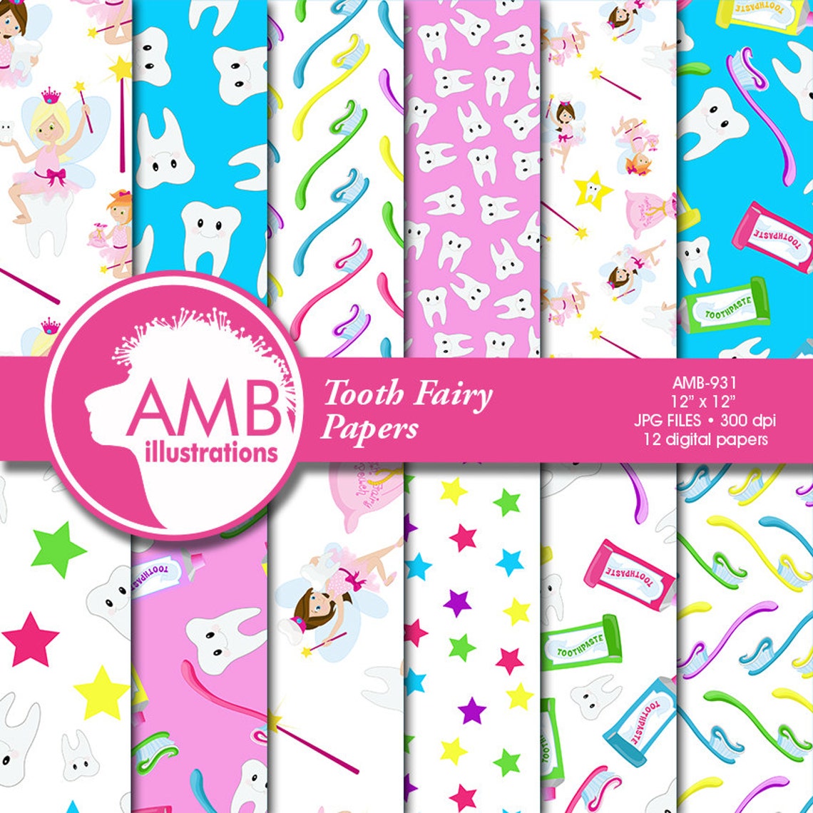 Tooth fairy paper dentist papers Tooth fairy digital papers Etsy