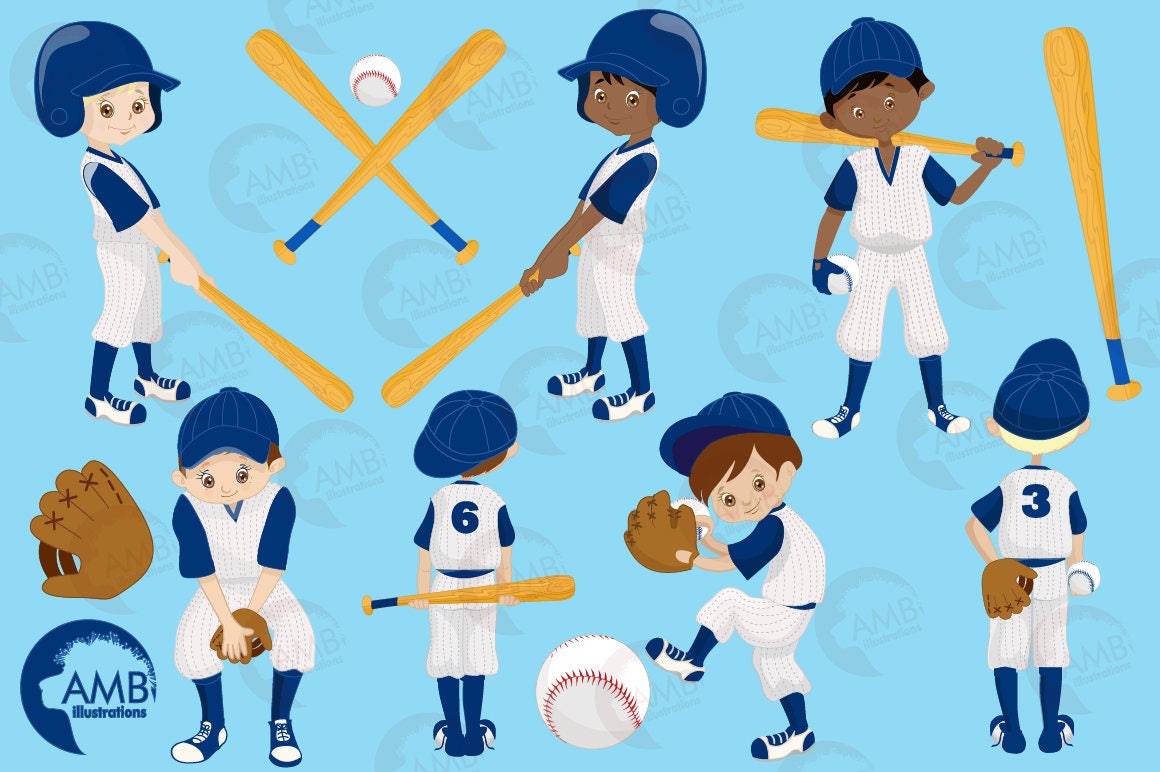 Baseball clipart Yankee Blue clipart Baseball Team clipart Etsy