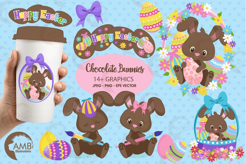 Easter Clipart Bunny Clipart Chocolate Bunny Clipart Easter image 1
