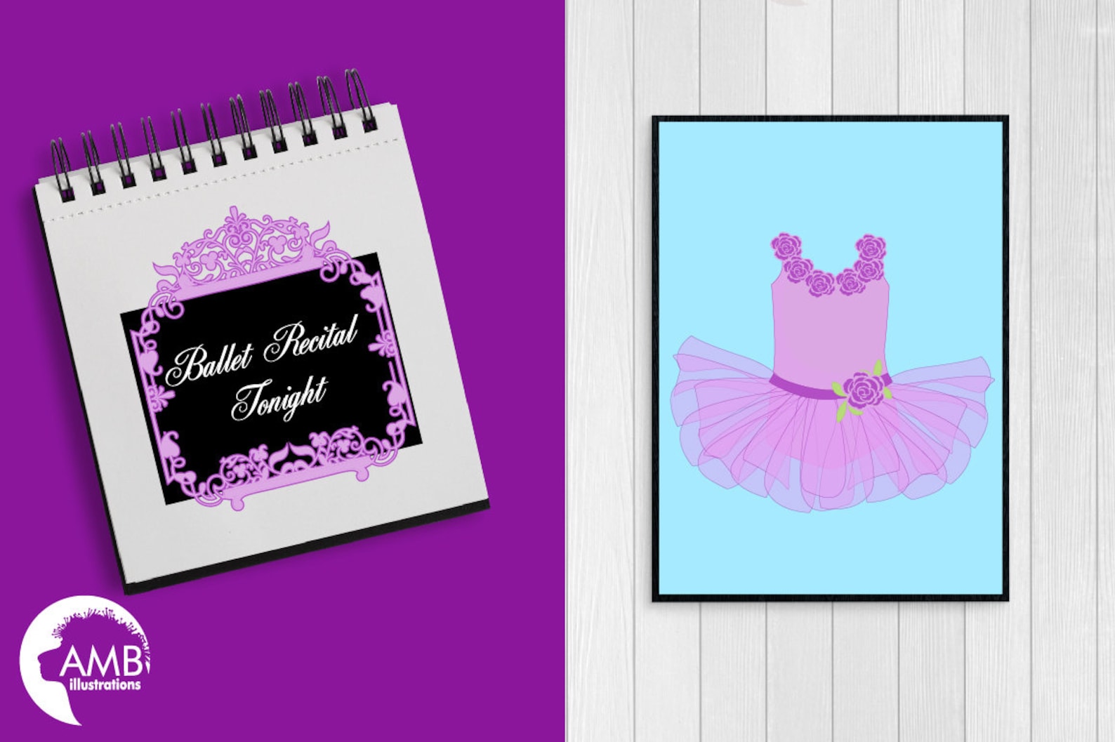 ballet clipart, ballerina clipart, ballerina tutus, lavender ballet costumes, for invites and scrapbooking, commercial use, amb-