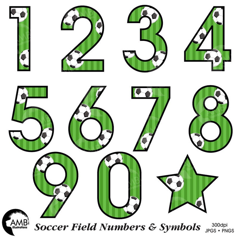 Soccer Number Clipart Football Clipart Sports Team Clipart Etsy