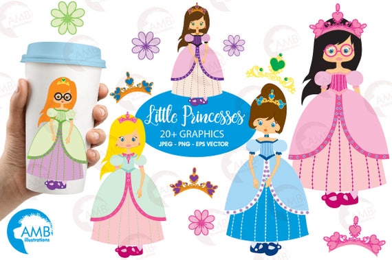 Princess clipart, Fairytale princess clipart, princess clip art, Classic princess clipart, commercial-use, AMB-201 Il_570xn