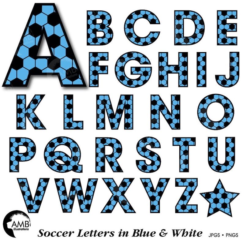 Soccer Letter clipart Blue Soccer Alphabet clipart