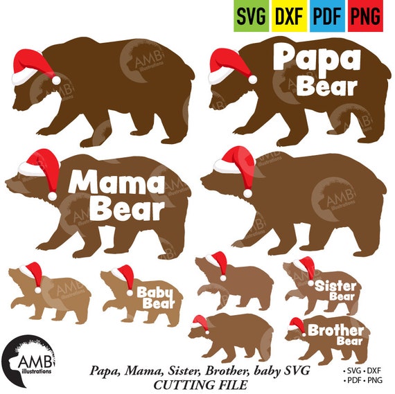 Download Bear Family Svg Svg Files Papa Bear Svg Mama Bear Svg Baby Bear Svg Cricut Cut Files Amb 2120 By Ambillustrations Catch My Party