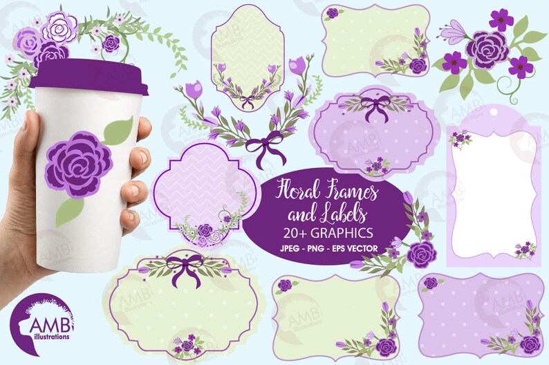 Lavender Frames And Tags Clipart Wedding Image 0