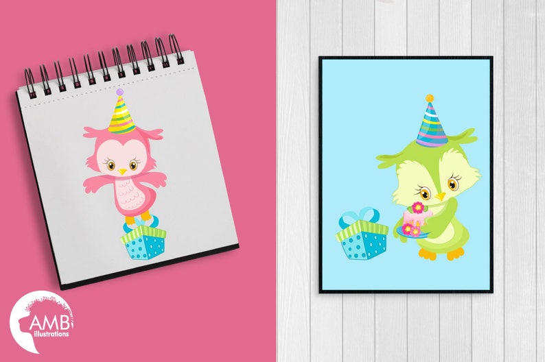 Commercial Use Birthday Owl clipart Owl party Clipart Birthday Party Clipart Owl clipart AMB-1186 Birthday Clipart