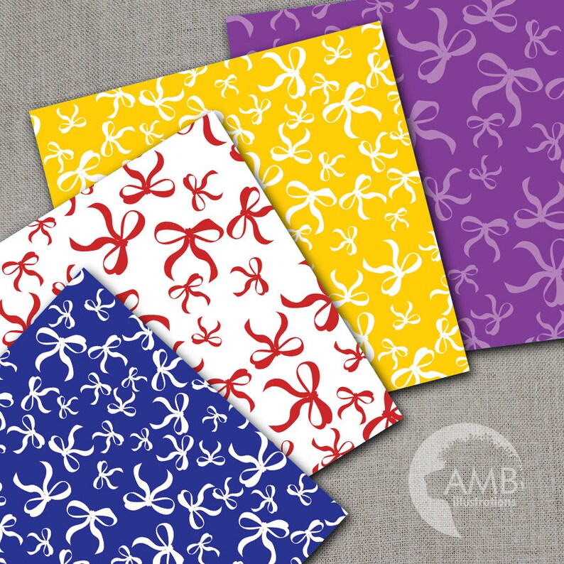 Ribbon digital paper Ribbon paper Ribbon bow scrapbook Etsy