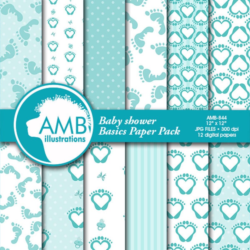 Baby Shower Papers Nursery Digital Papers Newborn Baby Etsy